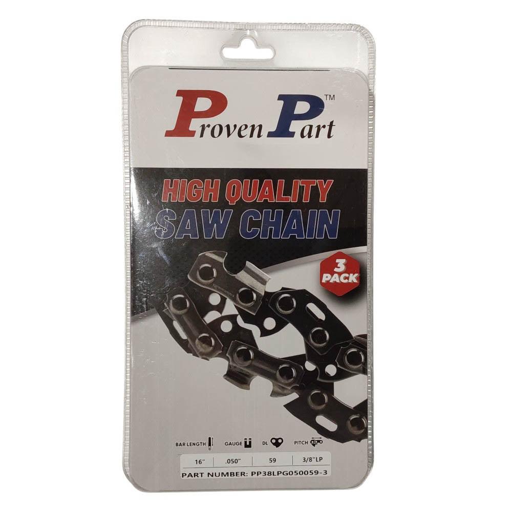 Proven Part 3-Pack of chainsaw Chain 38LP Pitch 050 Gauge 59 DL Fits Oregon 91PXL059G.