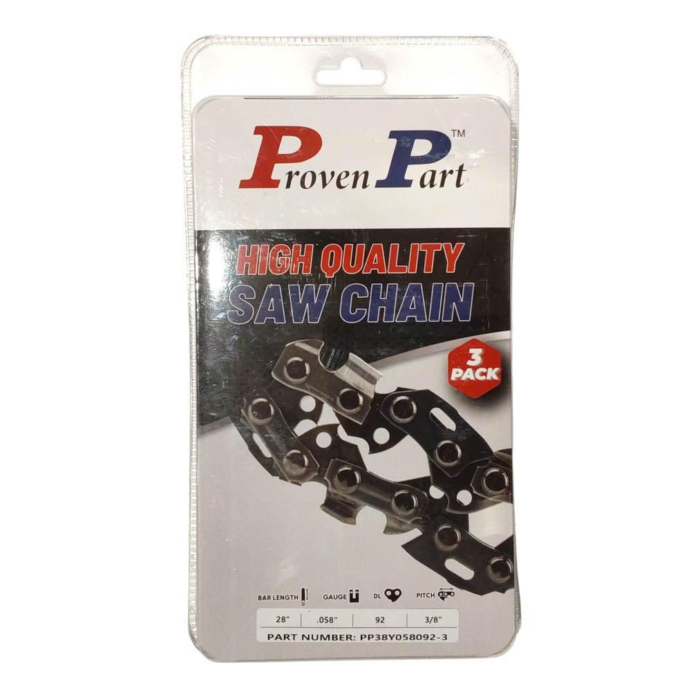 Proven Part 3-Pack of chainsaw Chain 38 Pitch 058 Gauge 92 DL Fits Husqvarna 581626992.