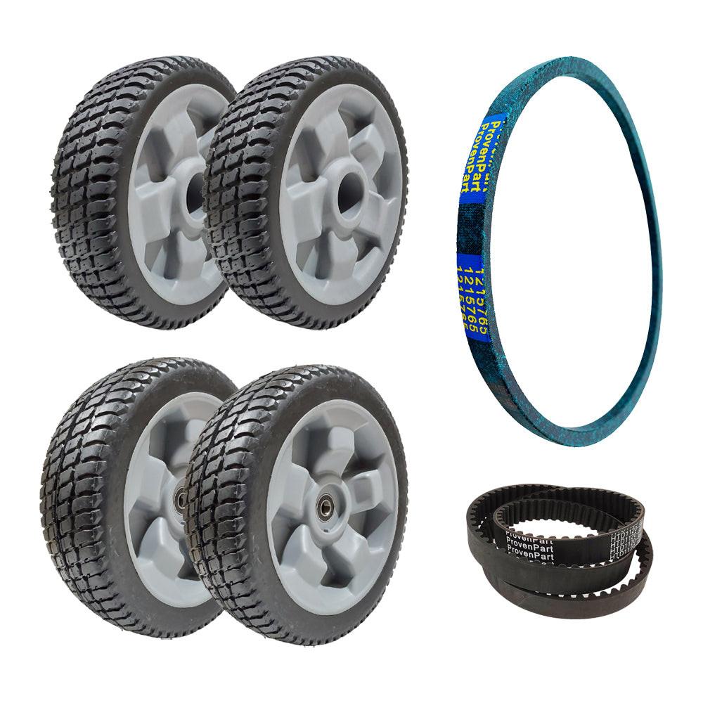 Proven Part Front Rear Wheel Assemblies Drive Deck Timing Belts Fits Toro Timemaster 30", 20199, 20200, 20975, 21199, 20977, 21810, 21811, 21200, 20978, 20976, 21199HD
