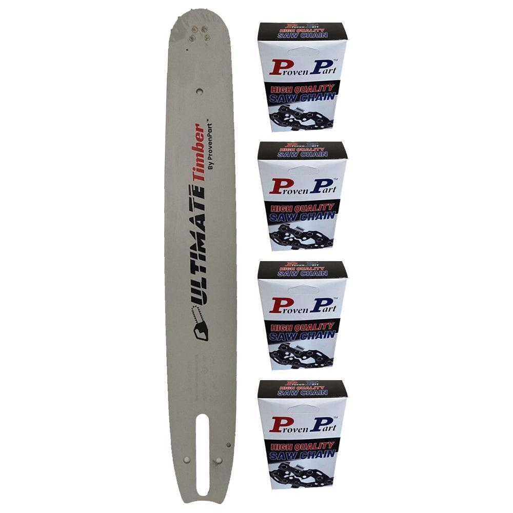 Proven Part 16" Chainsaw Guide Bar And Four Chains For Stihl 3003 008 6813 .325" .063" 67Dl