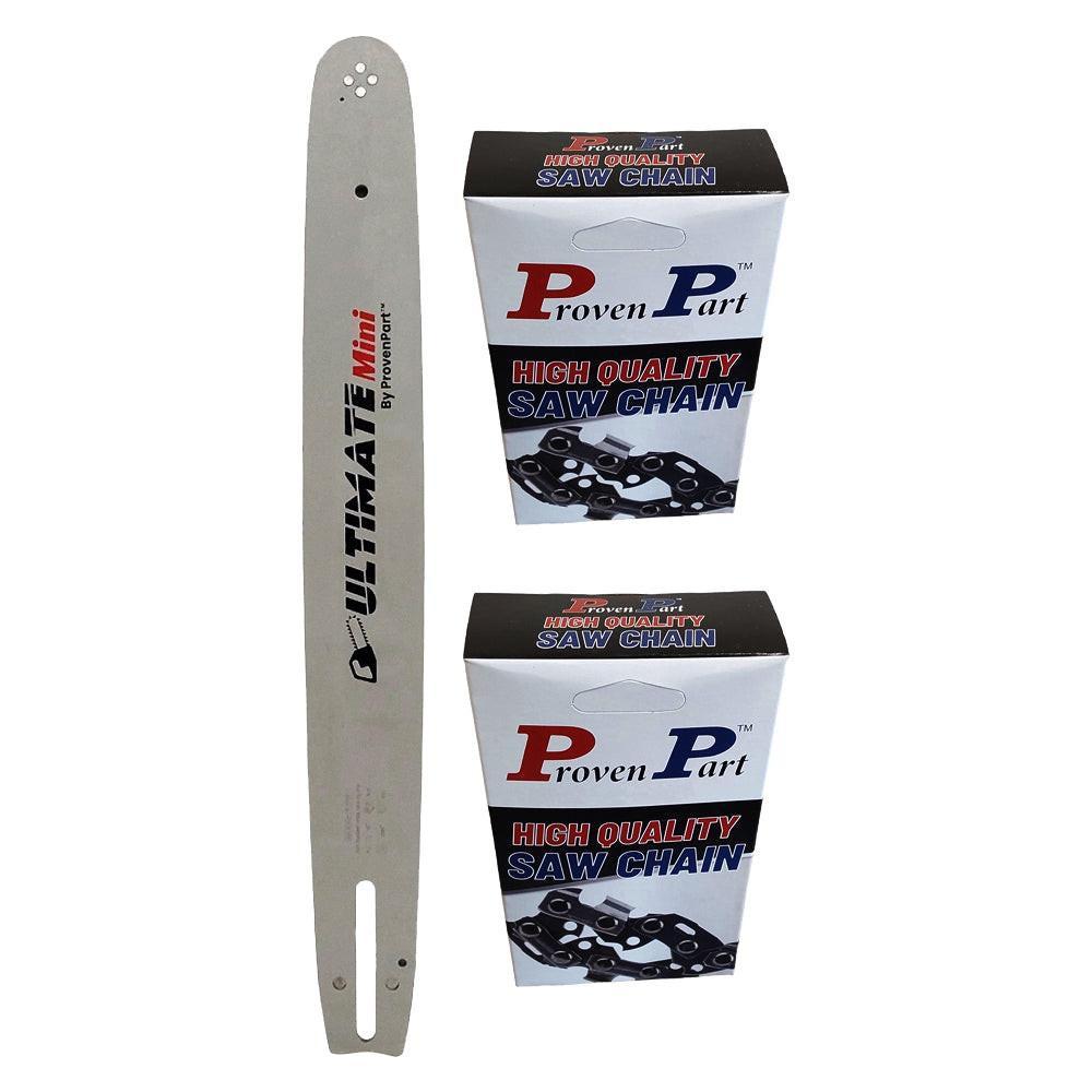 Proven Part 18" Guide Bar with 2 Semi Chisel Chains 3/8"LP .050" 62DL CL PO A041 188VXLGK095