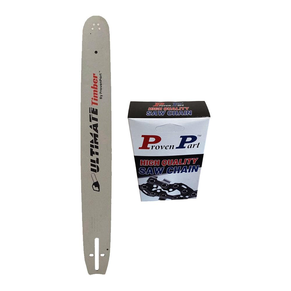 Proven Part 20" Chainsaw Guide Bar And Full Chisel Chain Combo 3/8" .050" 72DL