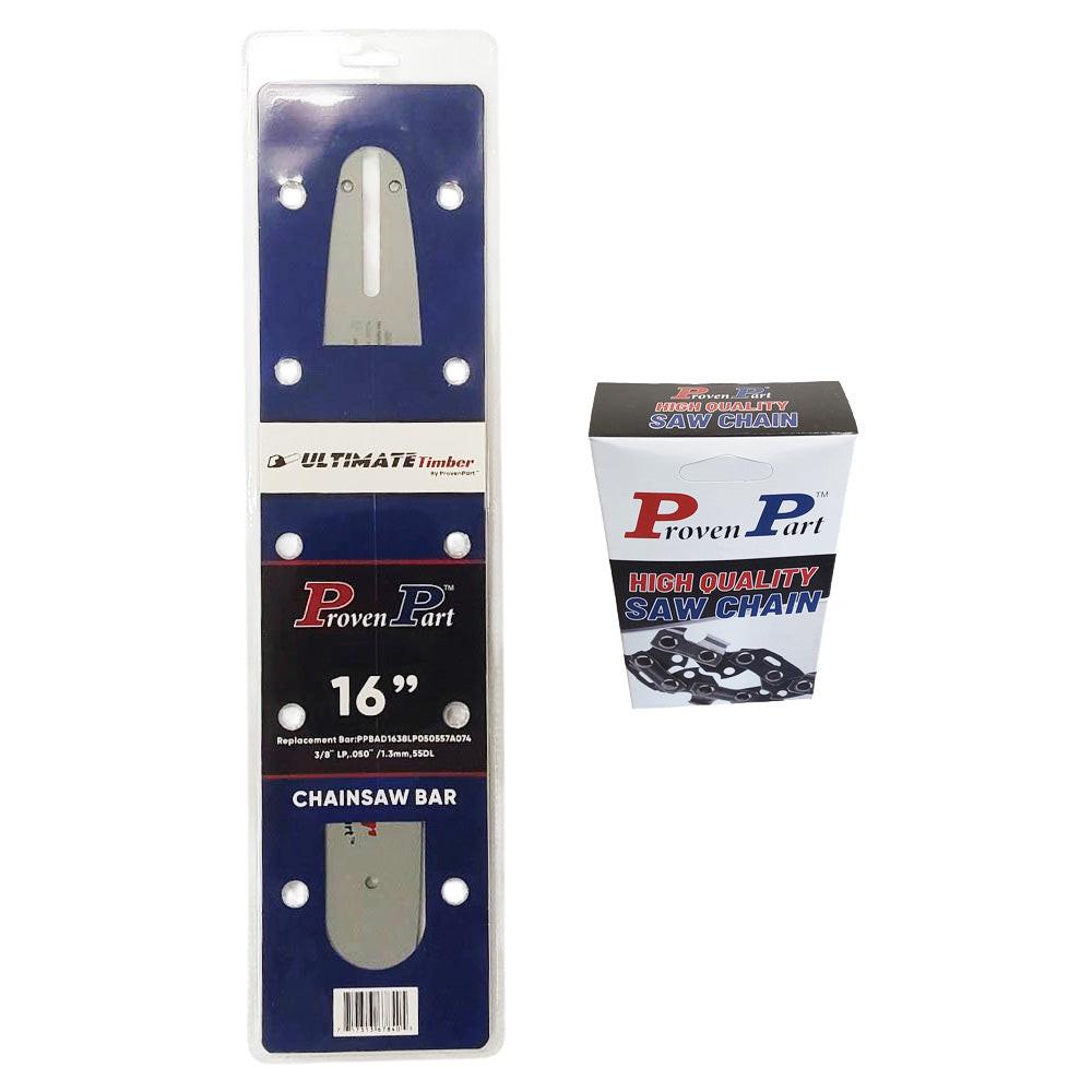 Proven Part 16In Bar and 1 Chain 3/8LP .050 55DL Fits Stihl MS 210 C-BE, MS 211, MS 211 C, MS 211 C-BE, MS 212 160SDEA074
