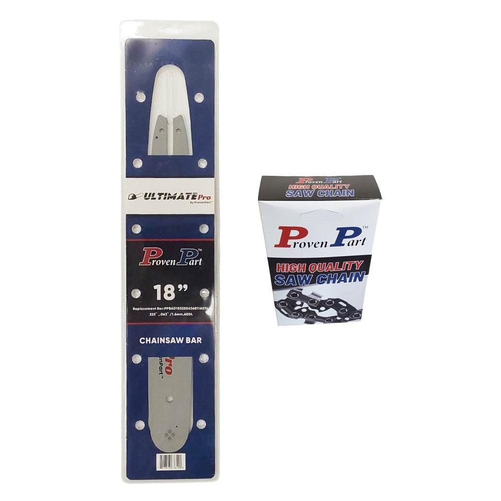 Proven Part 18In Bar and 1 Chain .325 .063 68DL Fits Stihl MS250, MS250C, MS250C‑BE, MS251, MS251C, MS251C‑BE 30050084717