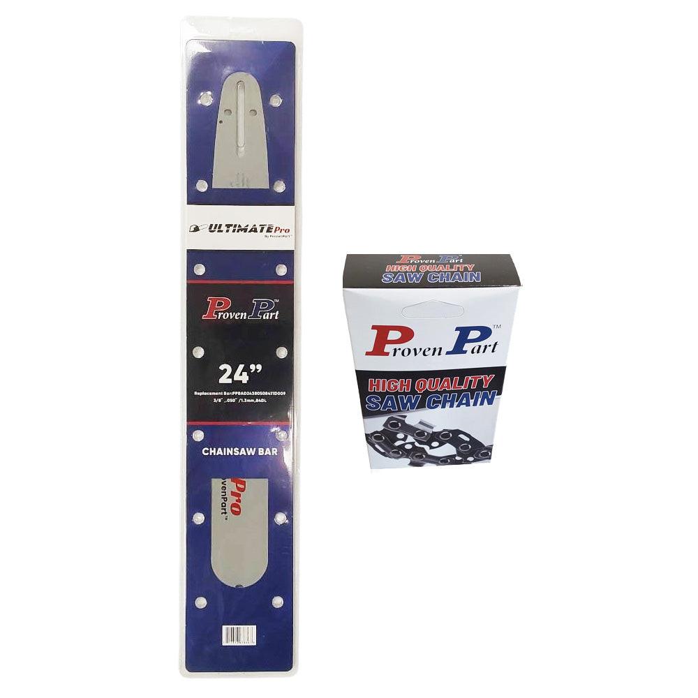 Proven Part 24In Bar and 1 Chain 3/8 .050 84DL Fits Jonsered CS 2172, CS 2172WH, CS 2186, CS 2186WH, CS 2188 240RNDD009