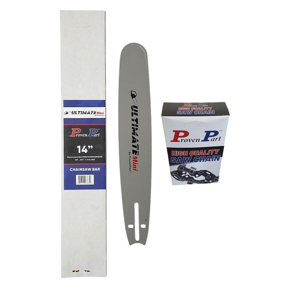 Proven Part 14In Bar and 1 Chain .325 .043 59DL Fits Husqvarna T435, T535i, T535i XP, 540i XP 596553659