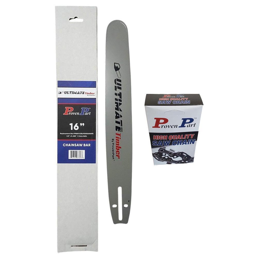 Proven Part 16In Bar and 1 Chain 3/8LP .050 56DL For Echo 345, 352, 370, 400 160SXEA095, 160SDEA095