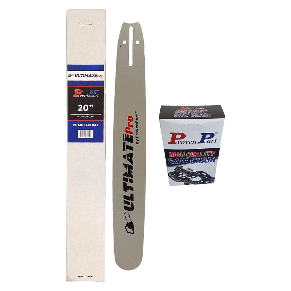 Proven Part 20In Bar and 1 Chain 3/8 .050 72DL For Husqvarna 160, 266XP, 288XP, 3120XP, 365, 385XP 608000046, HT‑380‑72, 200RNDD009