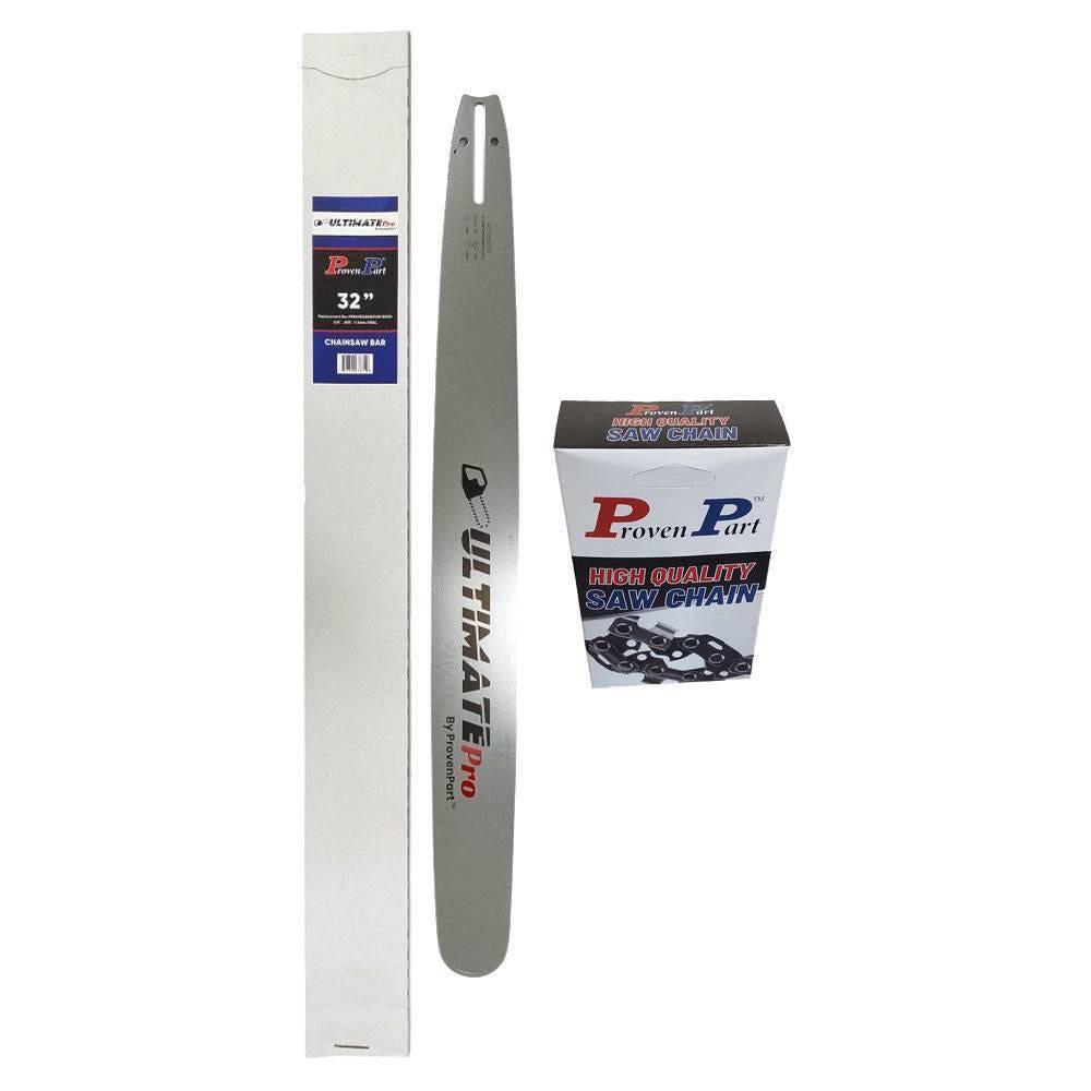 Proven Part 32In Bar and 1 Full Chisel Chain 3/8 .050 105DL For Husqvarna 365, 372 XP, 372 XPW, 575 XP, 576 XP, 390 XP 320RNDD009.