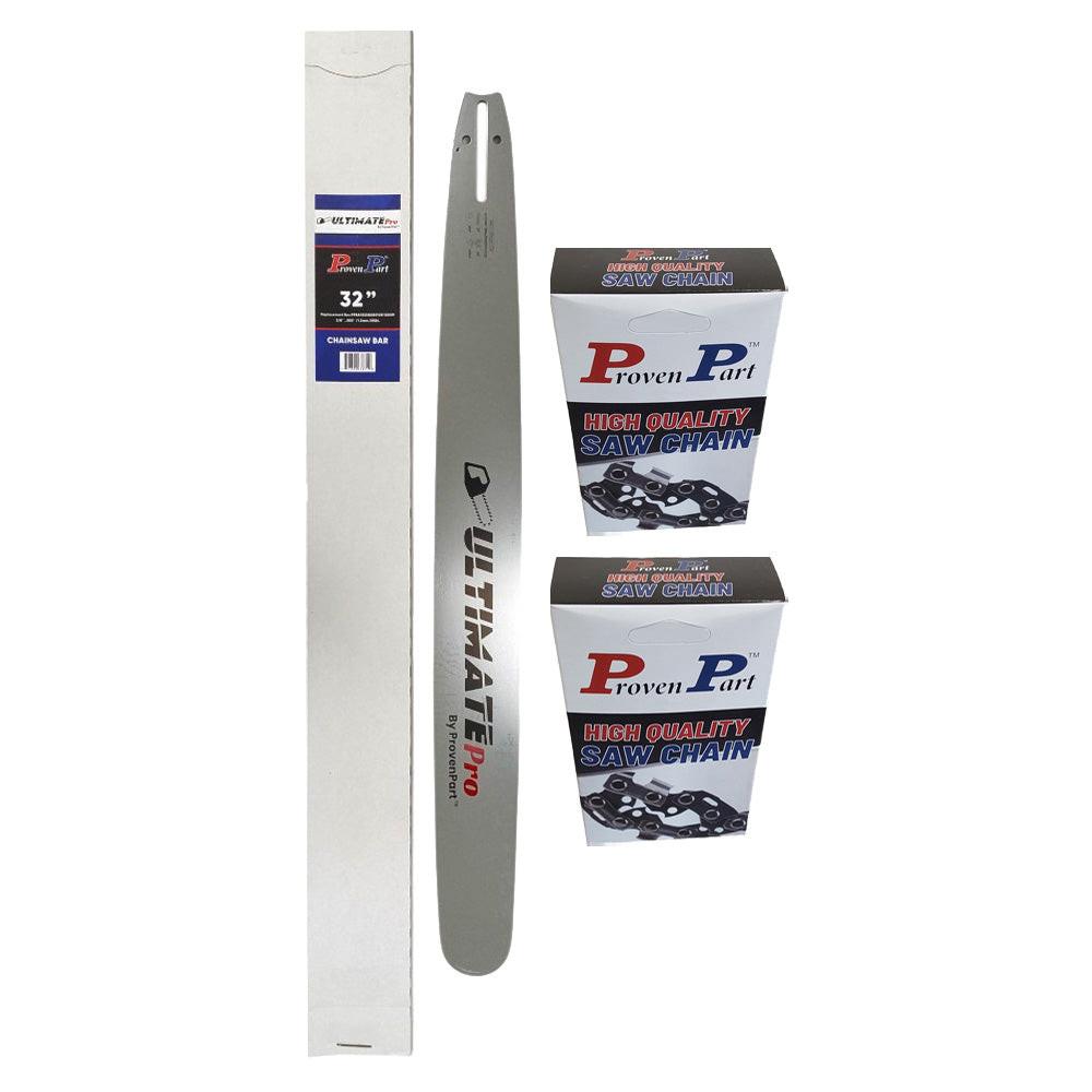 Proven Part 32In Bar and 2 Chains 3/8 .050 105DL For Makita DCS6401, DCS6421, DCS7301 320RNDD009, 608000053, HT-380-105