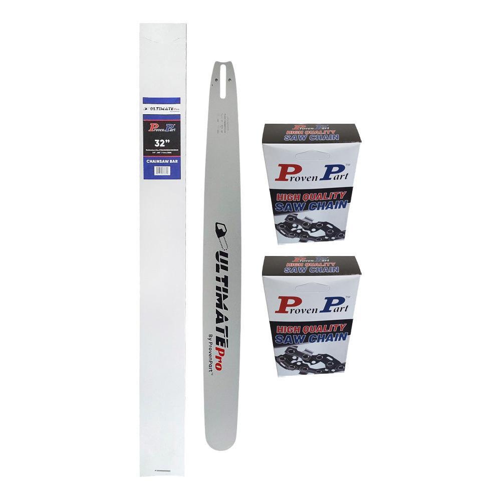 Proven Part 32In Bar and 2 Chains 3/8 .050 105DL For Stihl MS 462, MS 500i, MS 650, MS 652 3003‑000‑8846, 320RNDD025