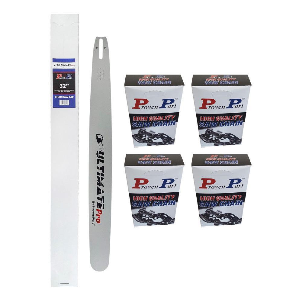 Proven Part 32In Bar and 4 Chains 3/8 .050 105DL For Stihl 3003‑000‑8846, MS 652, MS 660, MS 661, MS 880 320RNDD025