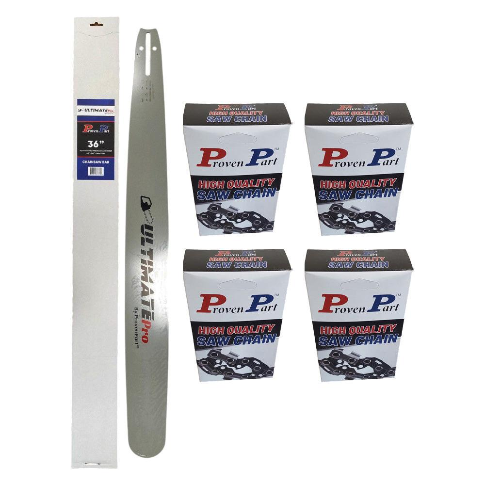 Proven Part 36In Bar and 4 Chains 3/8 .063 115DL For Shindaiwa 550, 575, 577, 680 363RNDD009, 608000059, HT-383-115