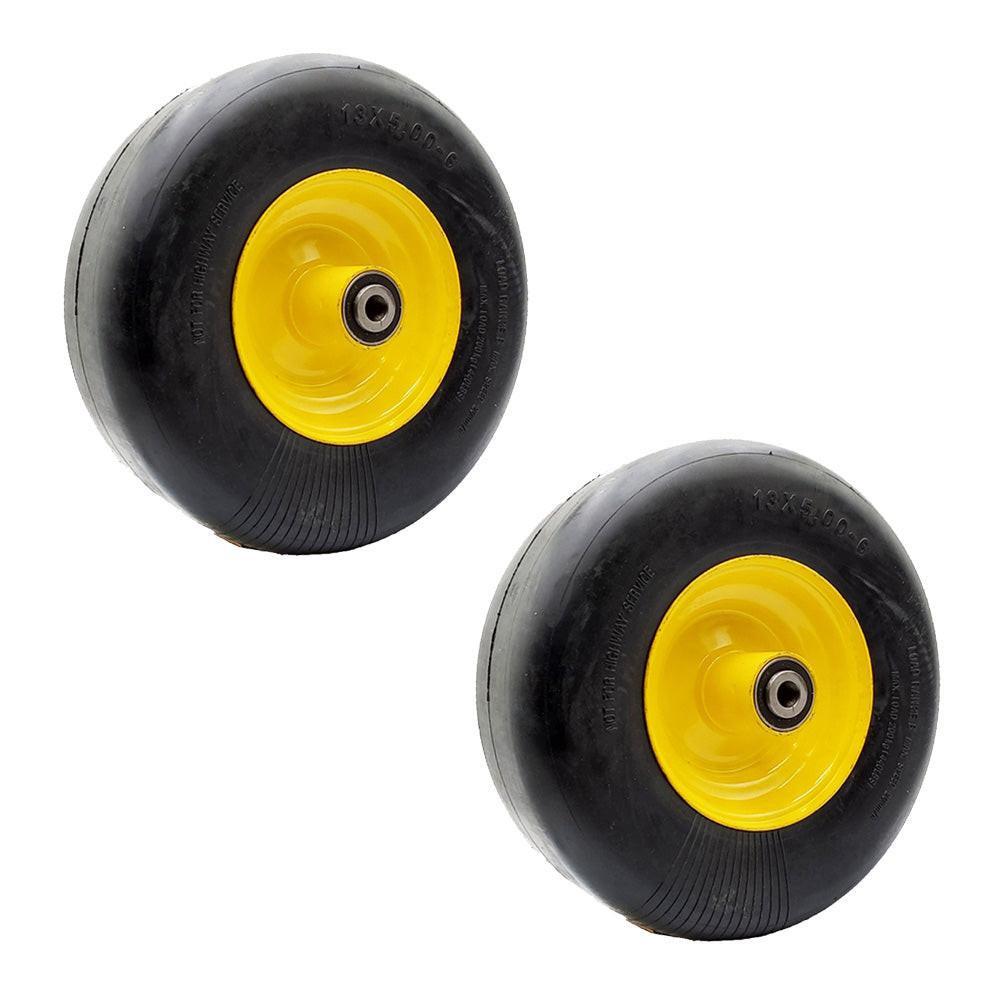 Proven Part Set Of 2 No-Flat Free Solid Tires 13X5.00-6 Wheel Assemblies For TCA13769 TCA12430 TCA26303 B1Wl58 D38009