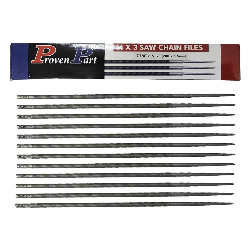 Proven Part Chain Sharpening Files 12-Pack 7/32 For 3/8" and .404 Saw Chain