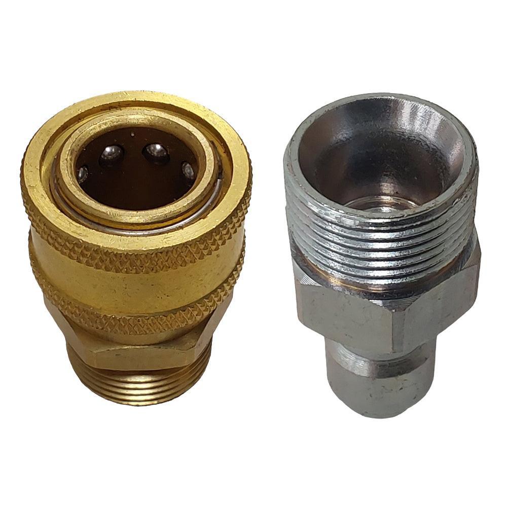 Proven Part 3/8" Female-M22 Brass, Quick Connect Coupler Plug 3/8" Steel Plug X M22 Male Threads