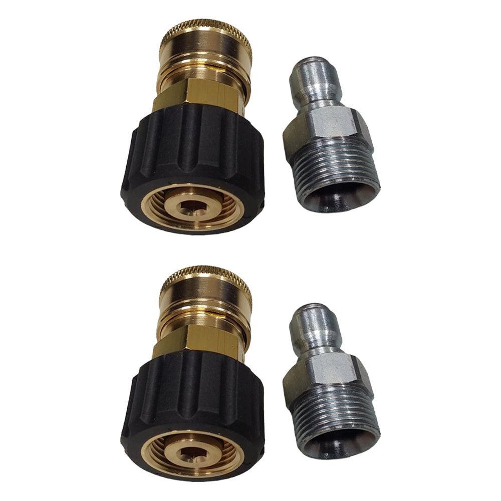 Proven Part M22 FPT X 3/8" Quick Connect Coupler Adaptor For Pressure and Power Washers and Quick Connect Coupler Plug 3/8" Steel Plug X M22 Male Threads