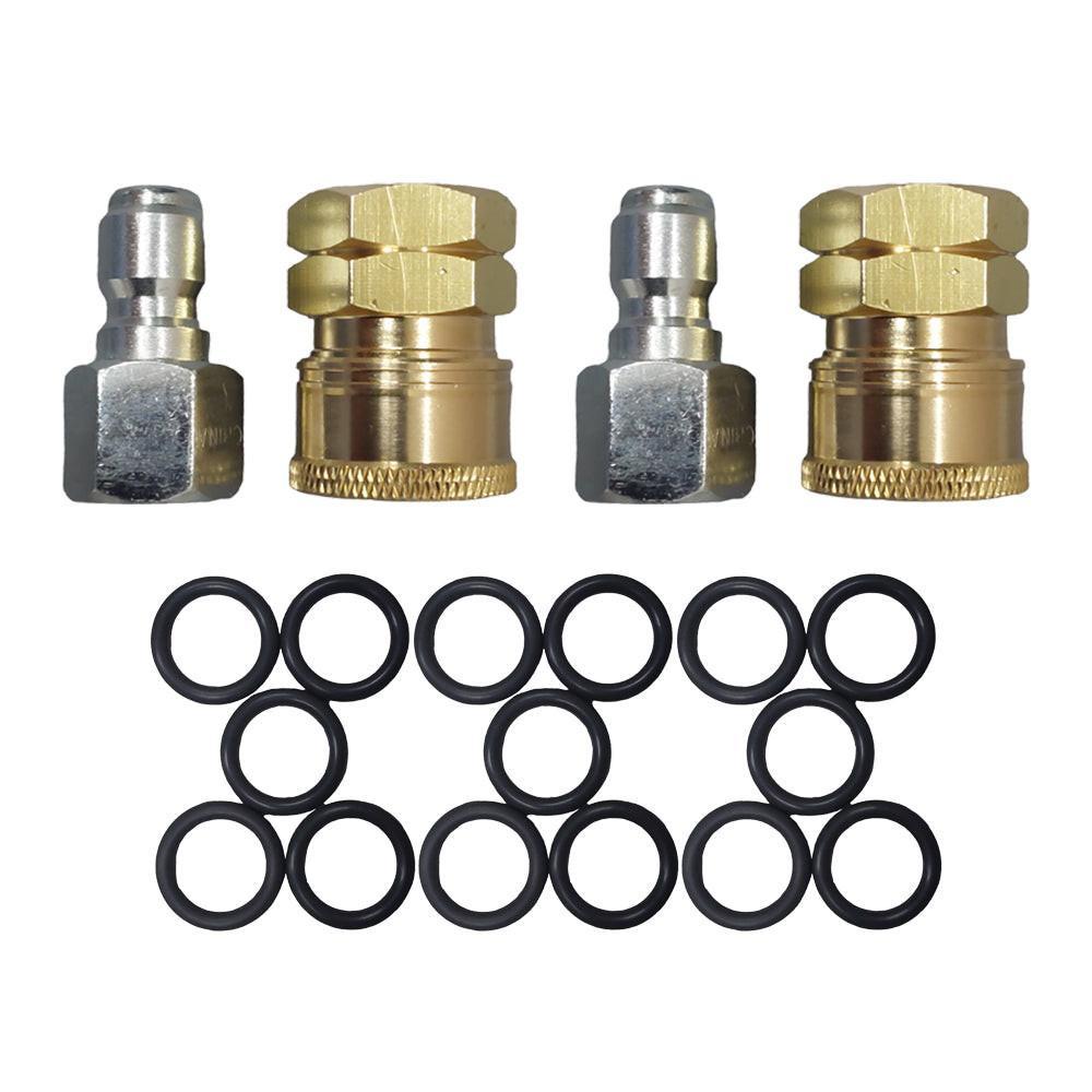 Proven Part ( 2 ) Quick Connect To 3/8" Female, ( 2 ) Plug 3/8" Female Stainless ( 15 ) 3/8" High Temperature 450°F O-Ring Quick Connect Repair