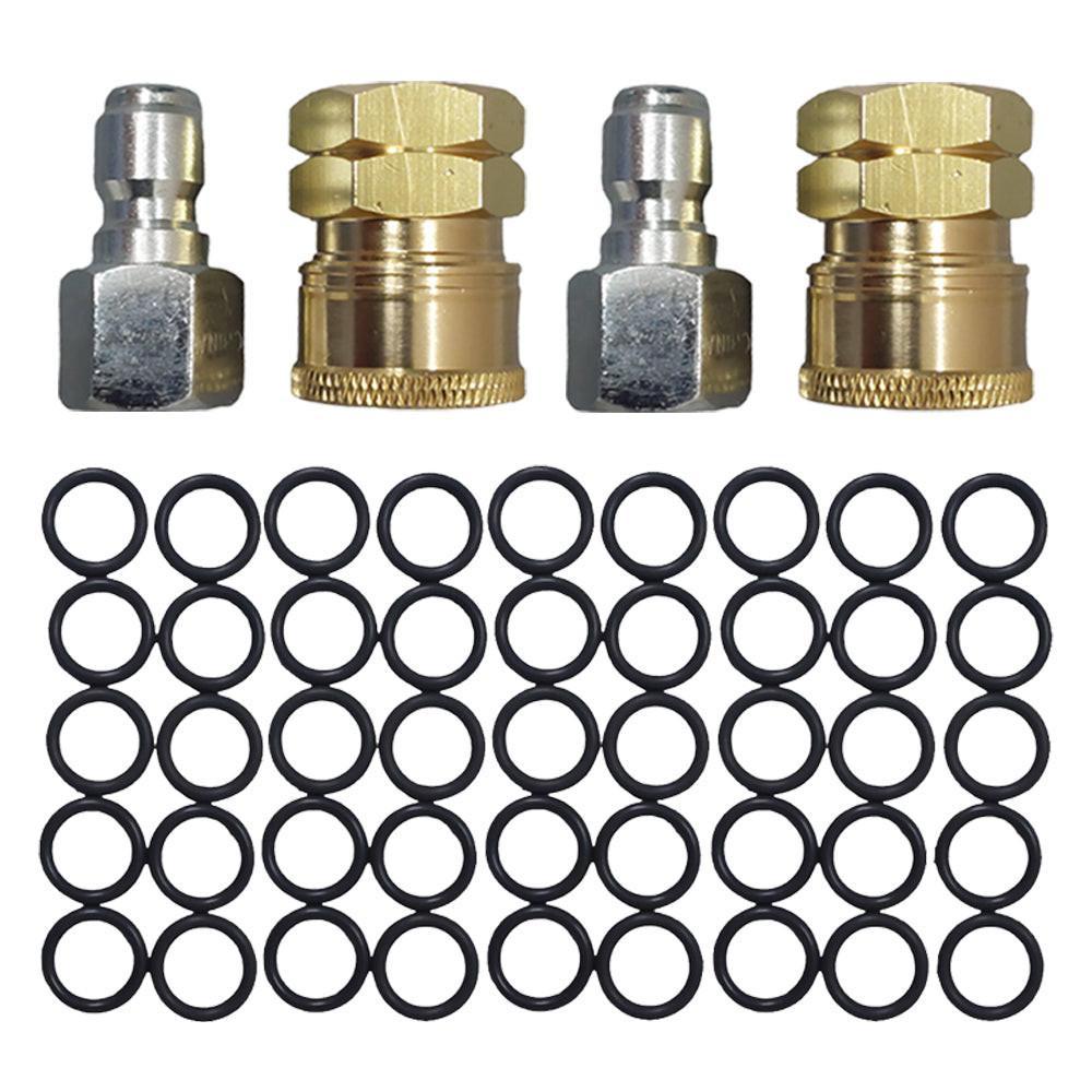 Proven Part 2- Quick Connect To 3/8" Female Plug, 2- 3/8" Female Stainless, 45 PK 3/8" High Temperature O-Rings