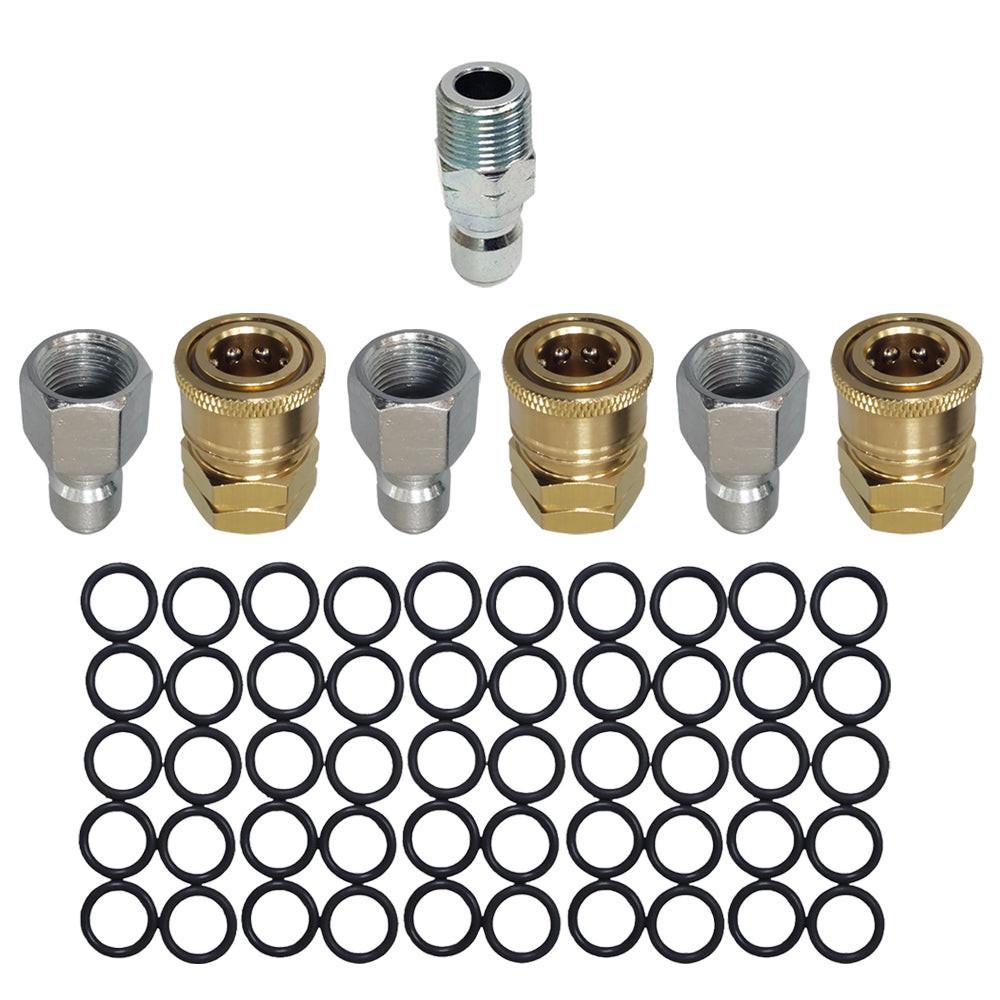 Proven Part 3- Quick Connect To 3/8" Female, 3- Plug 3/8" Female Stainless, 50 PK 3/8" High Temperature O Rings, 3/8" Male Quick Connect Plug