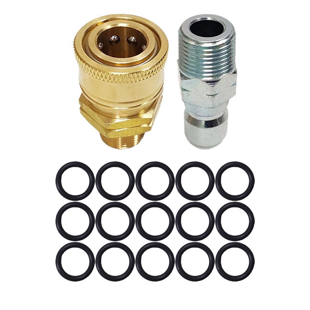 Proven Part 15 O-Rings 3/8" High Temperature 450°F, 3/8" Male Quick Connect Plug, 3/8" Quick Connect to 3/8" MNPT
