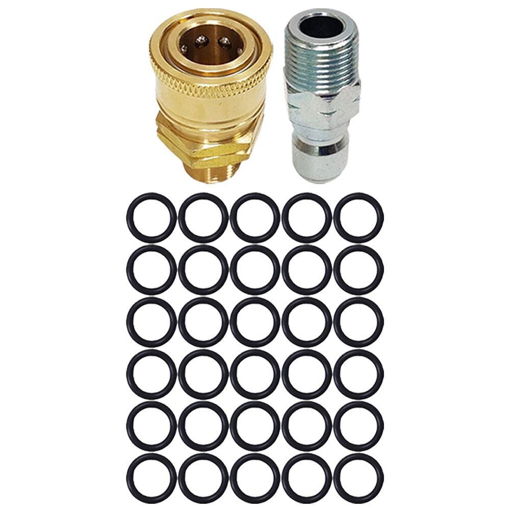 Proven Part 3/8" Male Quick Connect Plug, 3/8" Quick Connect to 3/8" MNPT, 30 PK 3/8" High Temperature 450°F O-Ring Quick Connect Repair