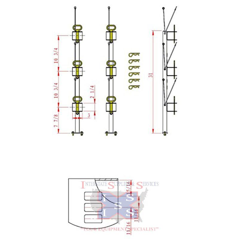 Vinyl-Coated 3-Trimmer Rack For Open Trailers Equipment Guard.