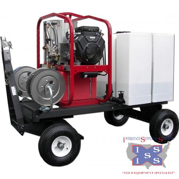 200 gallon TOW & STOW with hose reels, HOT WASH SKID 479cc Vangu