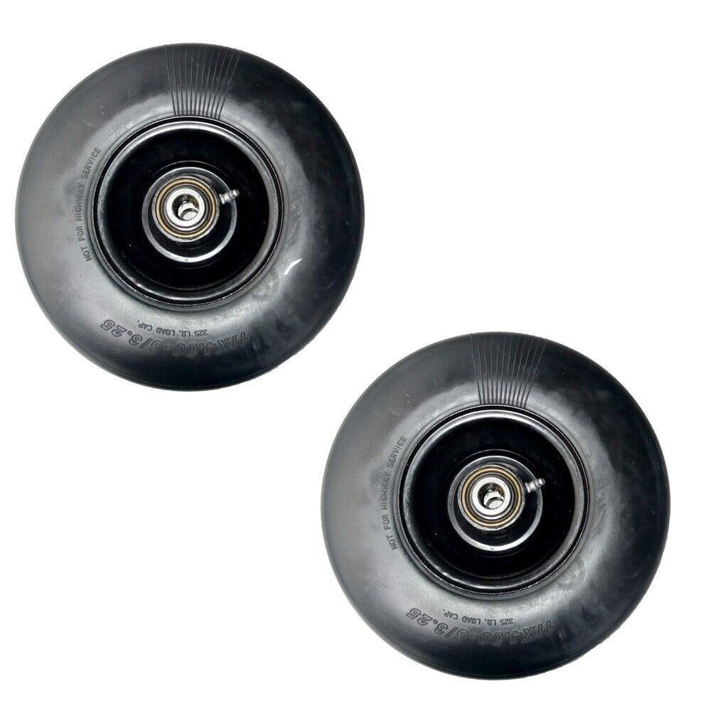 Proven Part 2-Pack No-Flat Tire 11X4-5 Solid Rubber Fits Stander 72460026