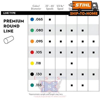 Stihl Trimmer Line Premium .095 280ft 0000 930 2340.