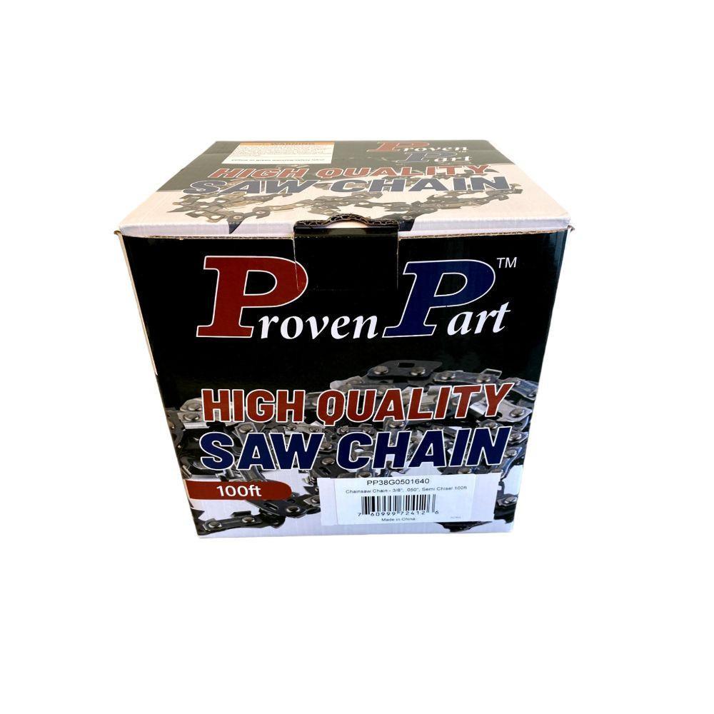 Proven Part 100 Ft Roll 3/8" .050" Full Chisel Chainsaw Chain 72LGX100U A1LM100U 33RSC