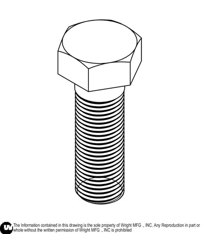 Hex Head Bolt 1/2-20x1/1/2 GR 5 Zinc 11990055.