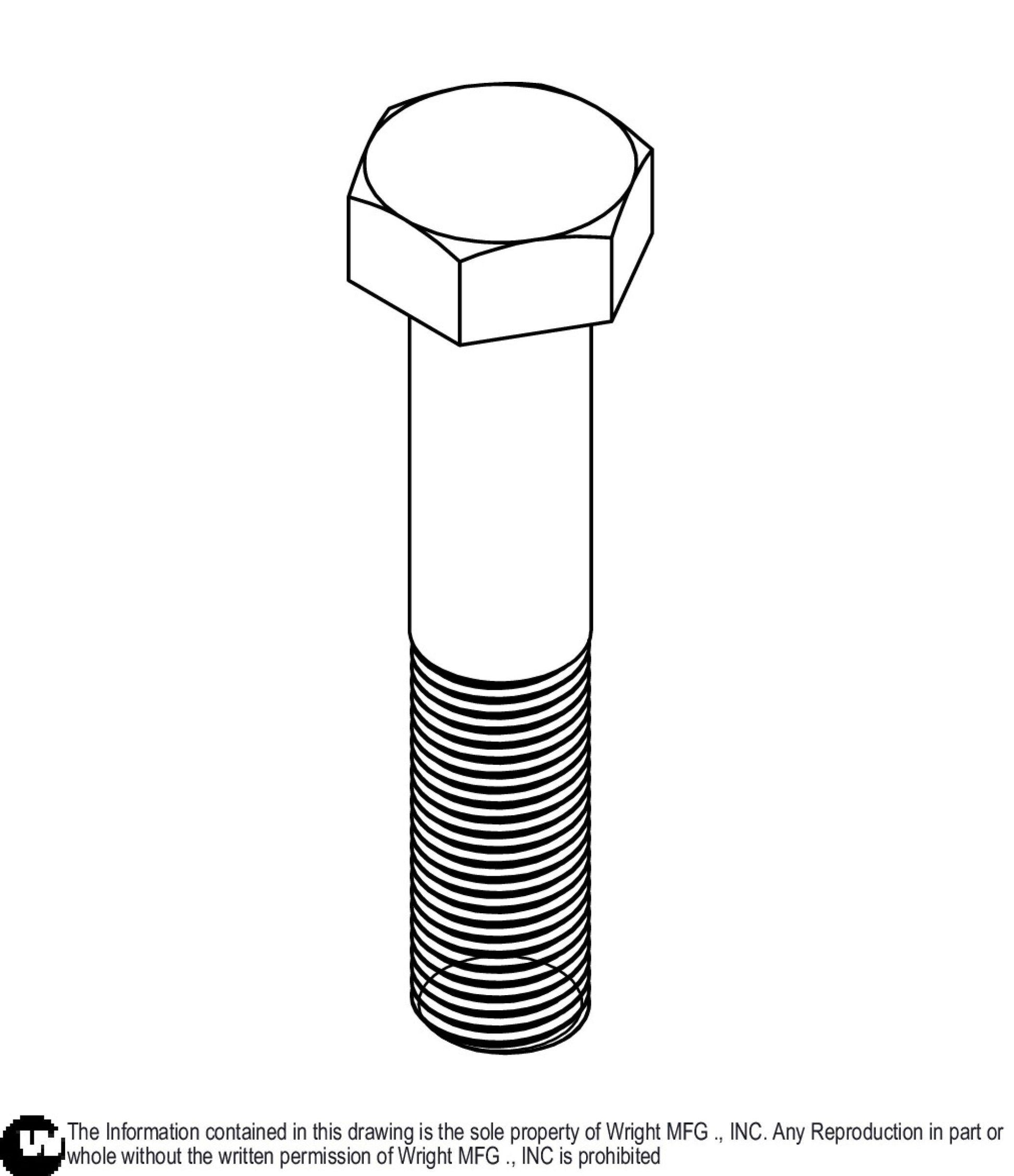 Hex Bolt 1/2-20 x 2 1/2 Z8 11990080.