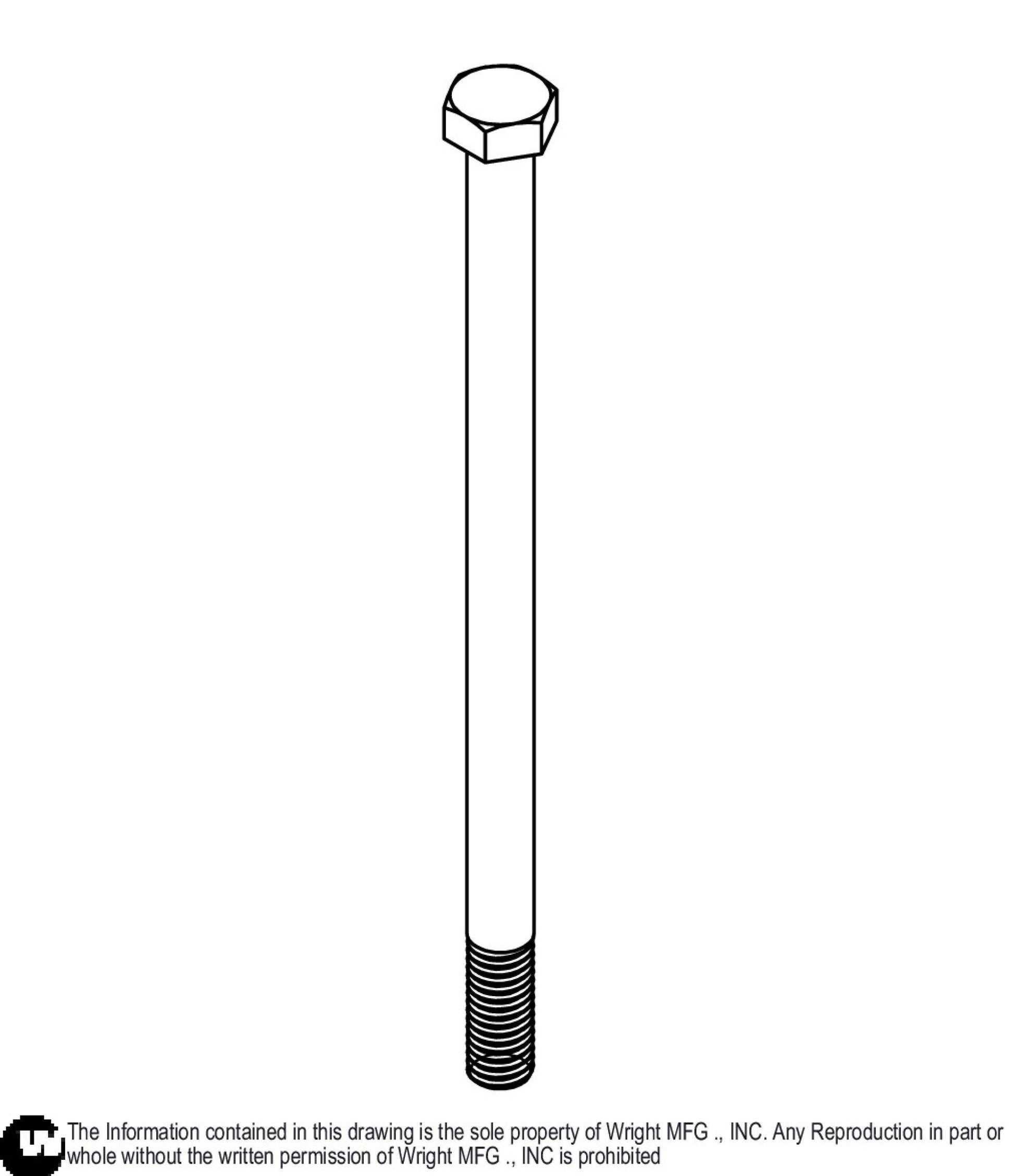 HH Bolt 1/2-13 x 8.5 Zinc Partial Thread 11990121.