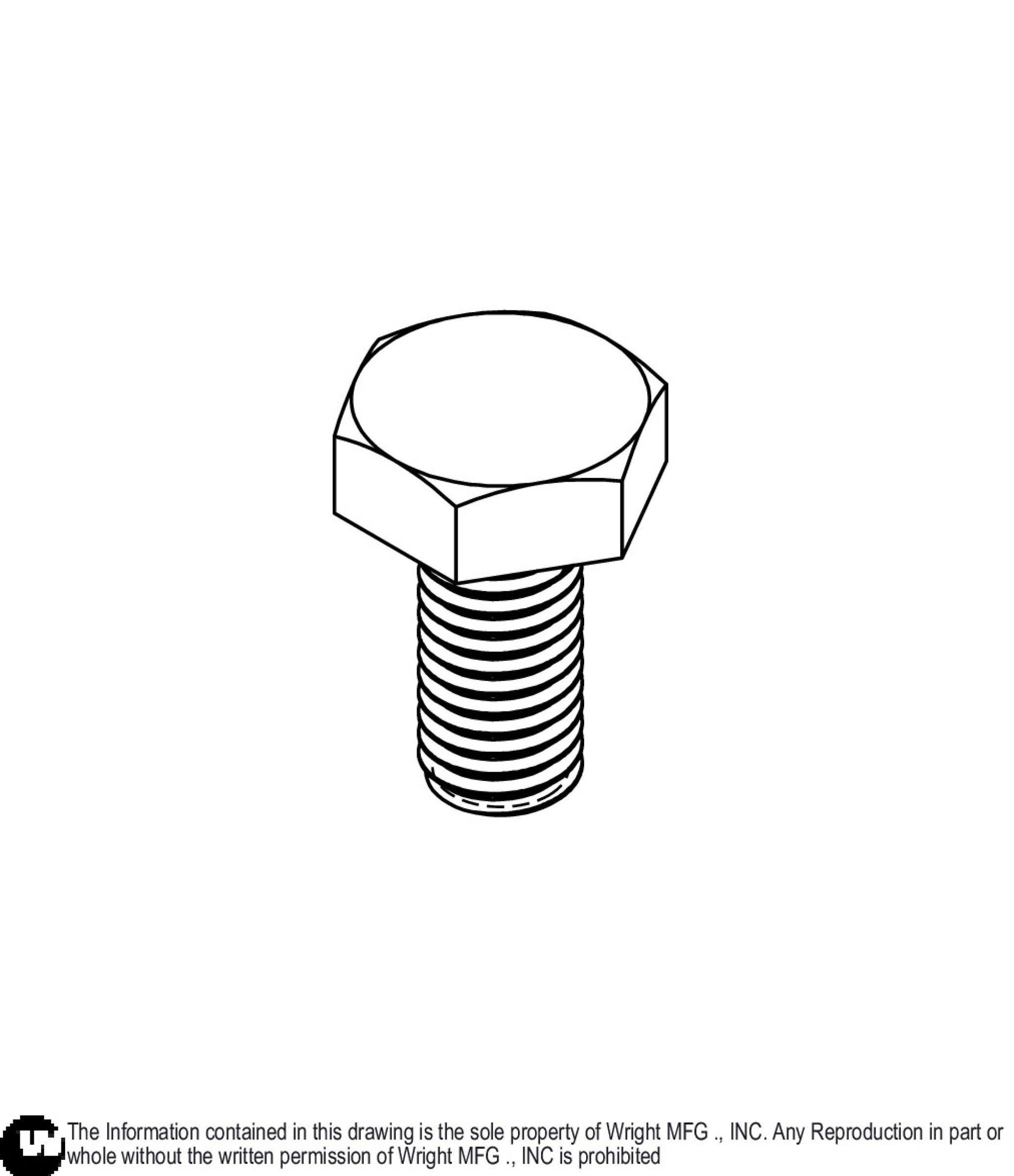 Hex Bolt 1/4-28 x 1/2 Z5 11990148.