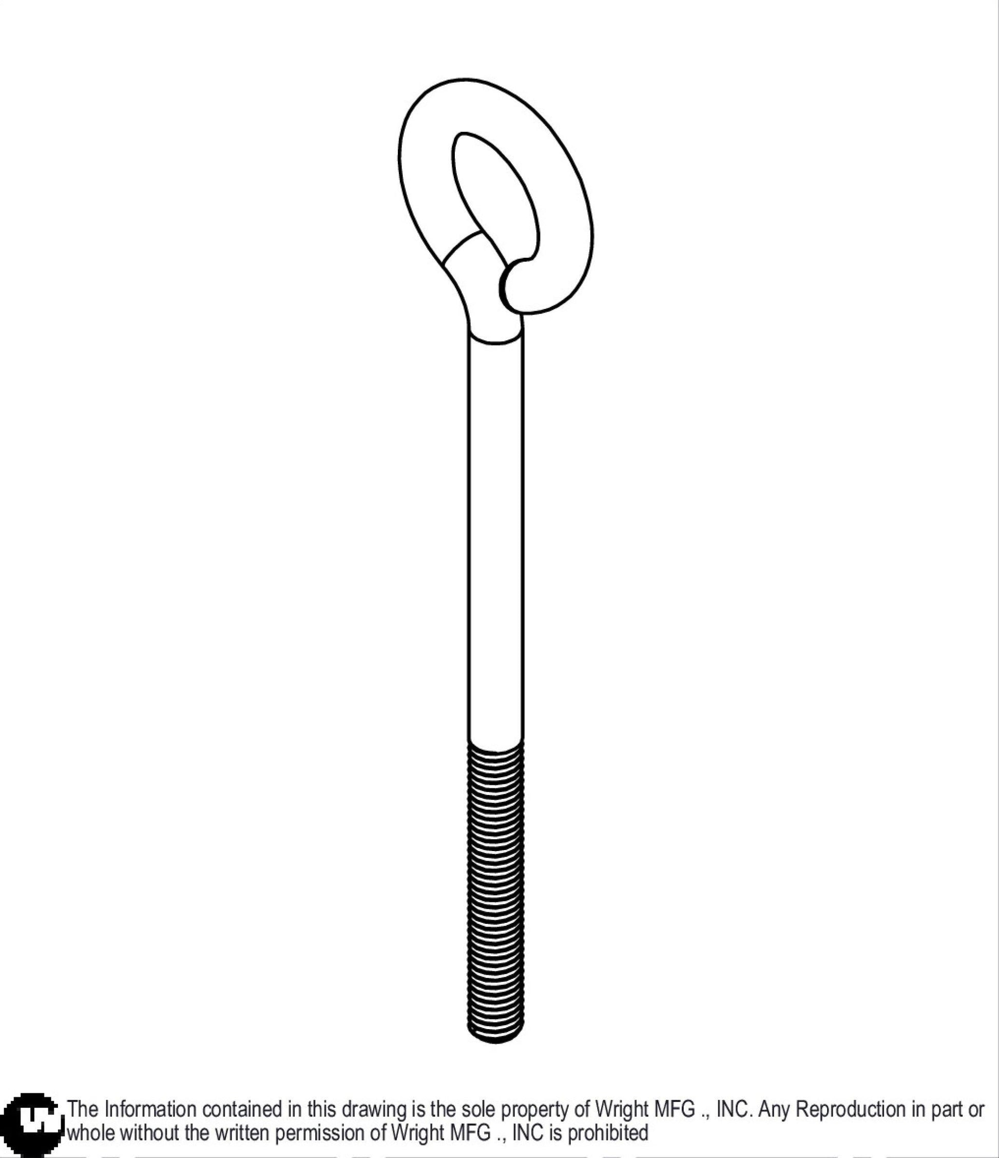 Eye Bolt 3/8 - 16 x 8 Grade 5 11990189.