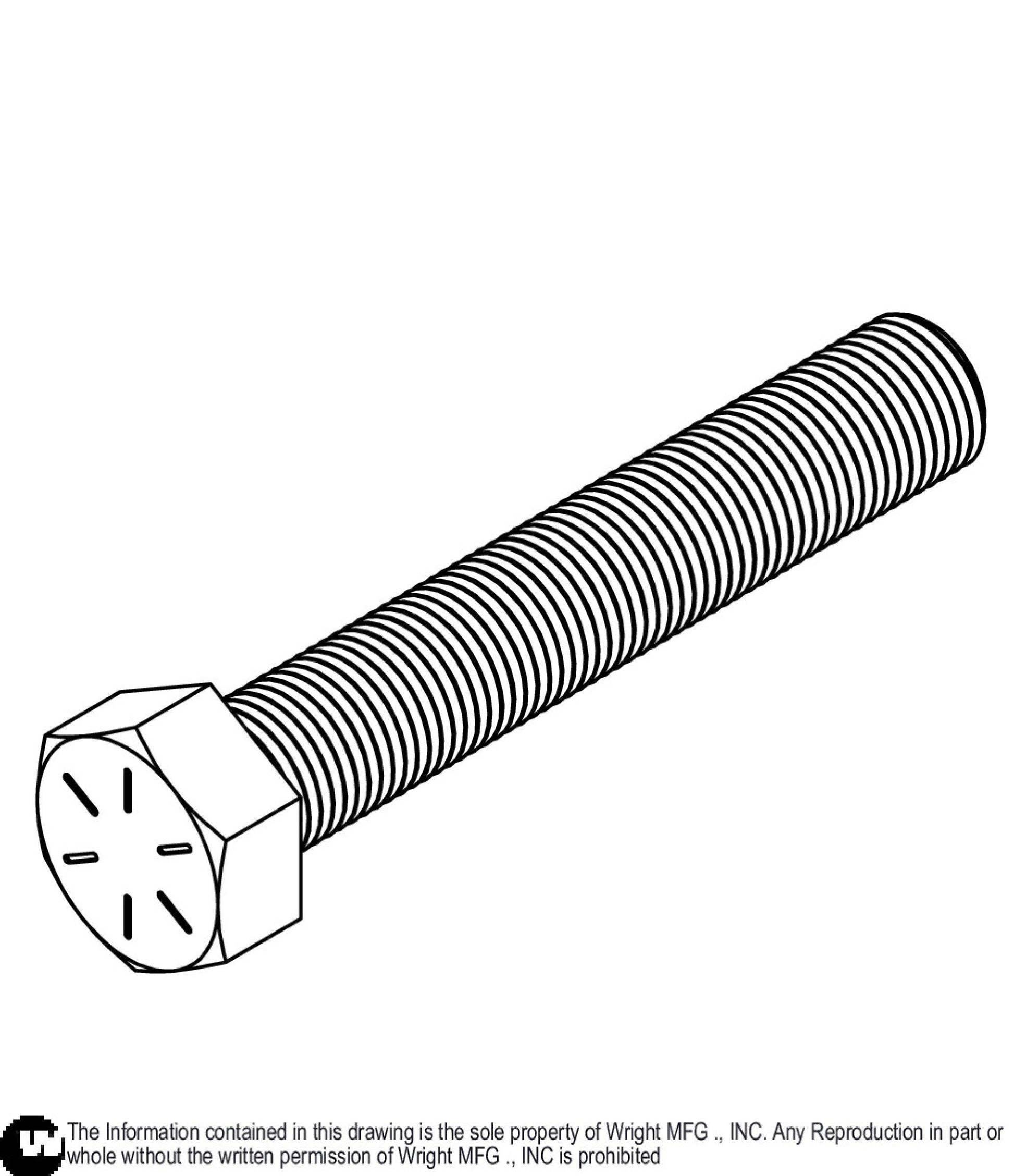 Hex Bolt 1/2 - 20 x 2.5 Z8 11990203.