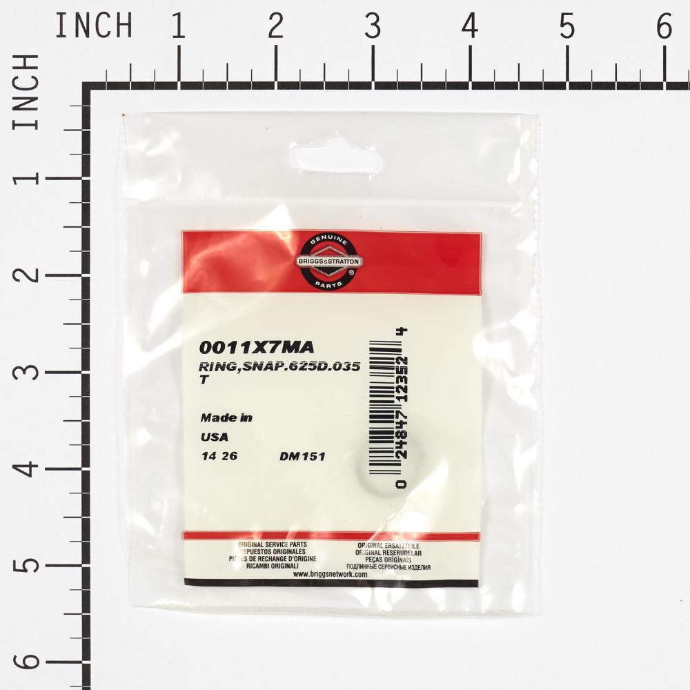 Briggs & Stratton Ring,Snap.625D.035T 11X7MA