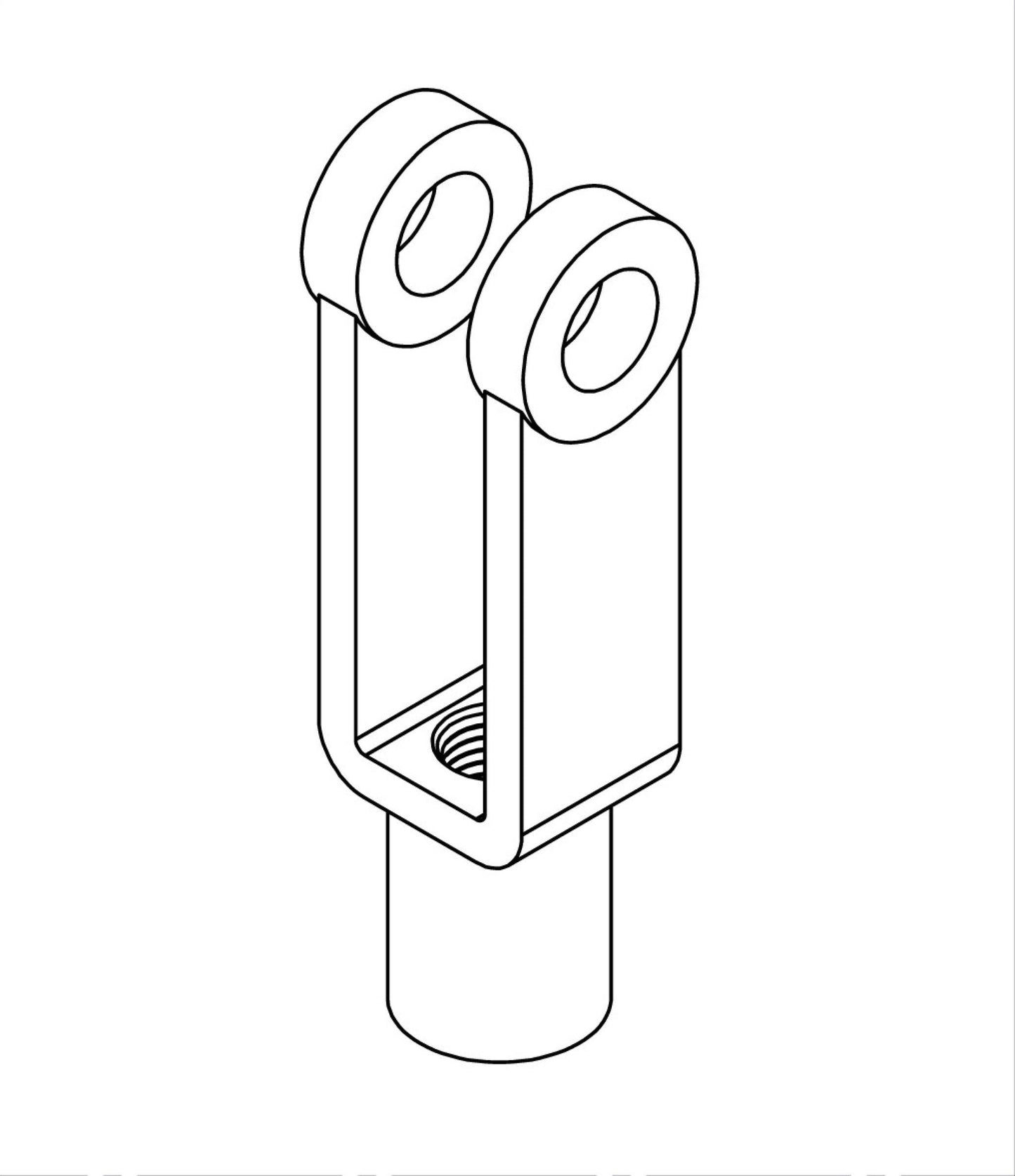 Yoke End, 3/8-24, Brake Push Rod 12990014.