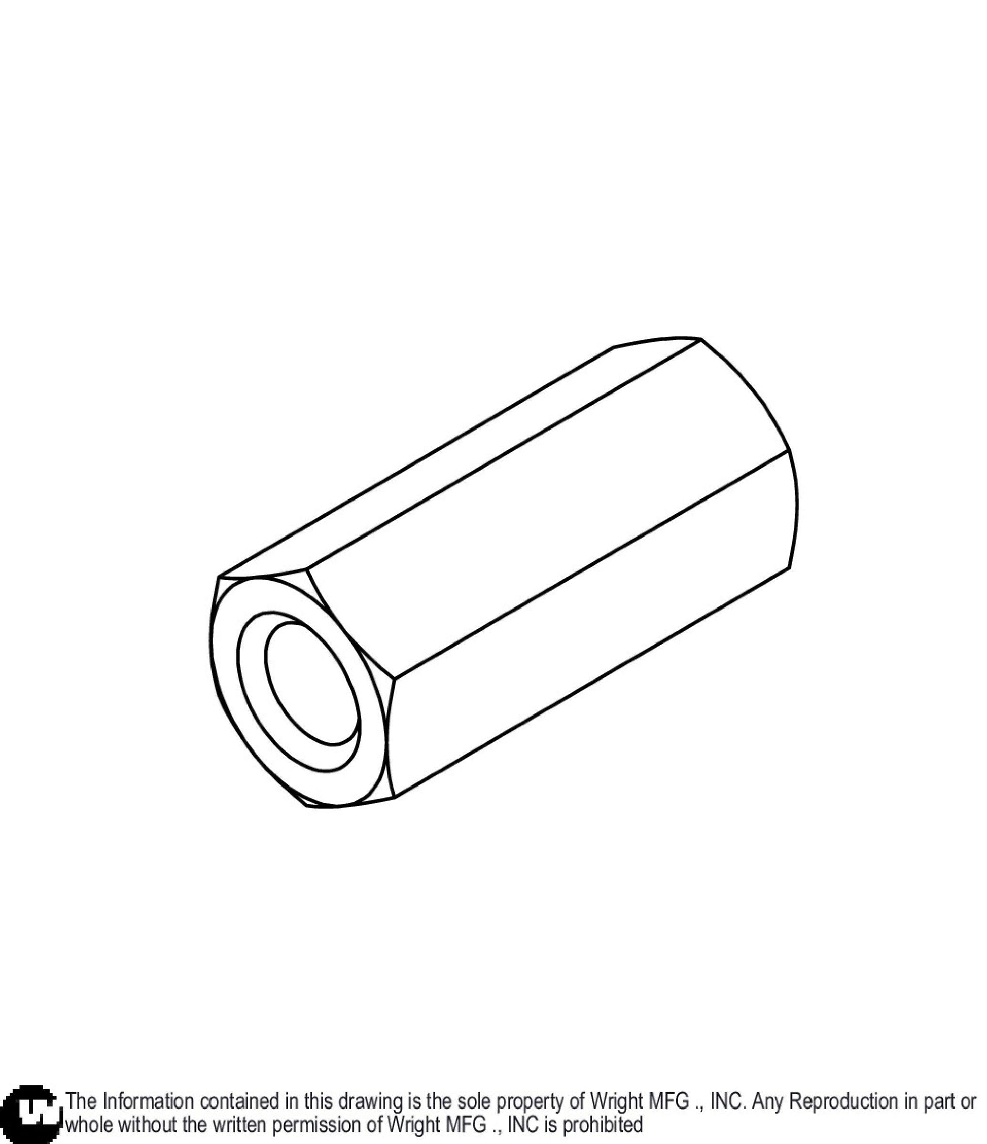 Hex Coupling Nut 1/2-13 x 1 3/4 12990104.