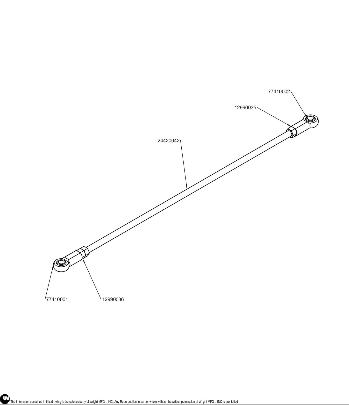 WSTX Deck Lift Rod Assembly 24420045.