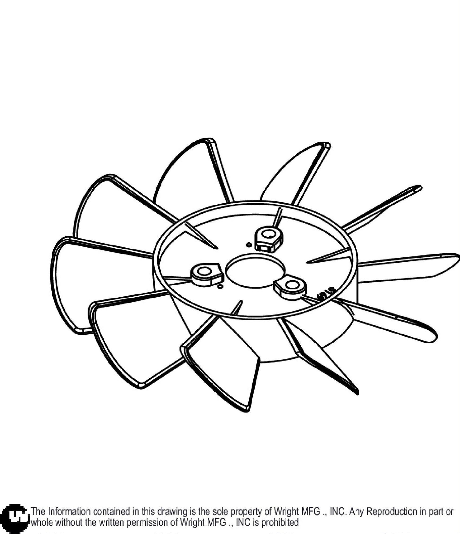 7", 10 Blade Hydro Fan (Special Order) 31490028.