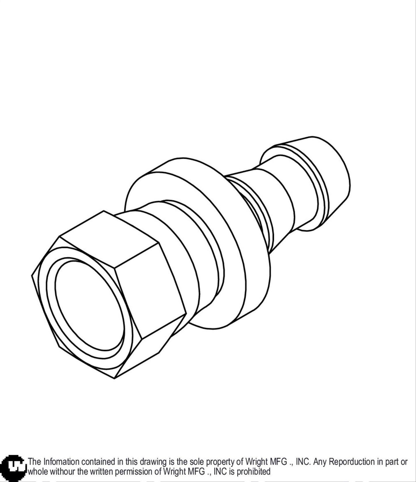 Push Lock Steel Fitting -6 FJIC X 3/8 35410068.