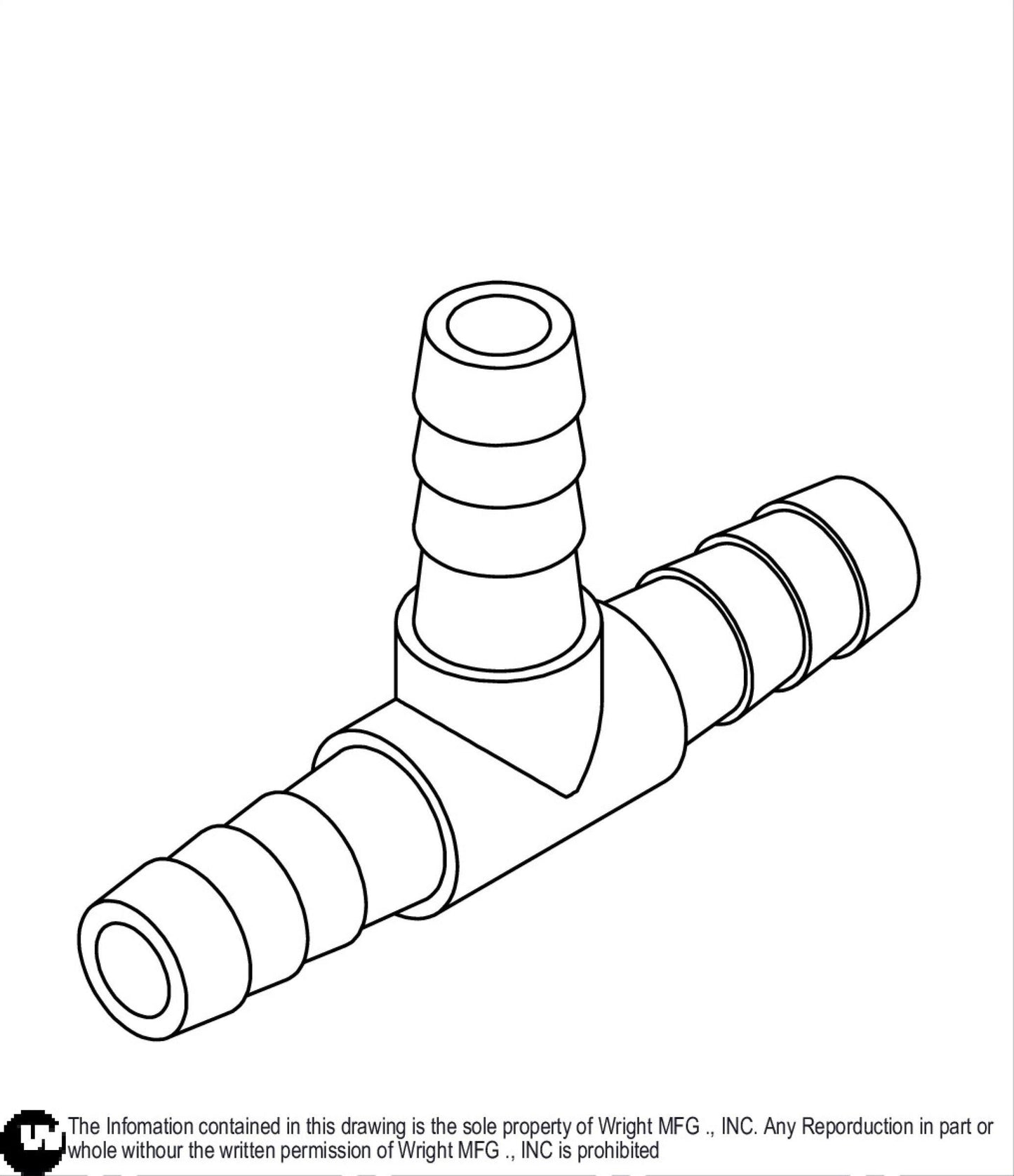 3/8 Barb Brass Tee Fitting 35410078.