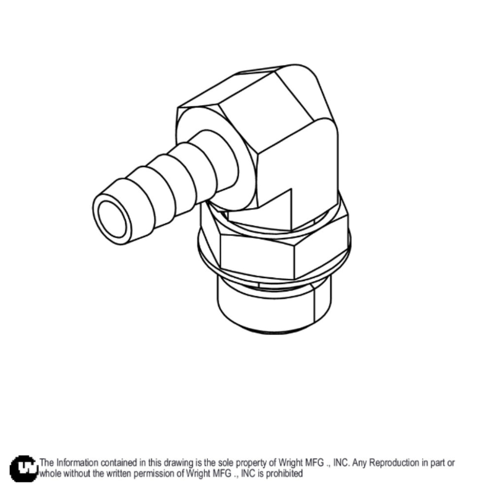 Wright Fitting 90 Deg. -8 MORBX -6 Serrated Barb 35410103