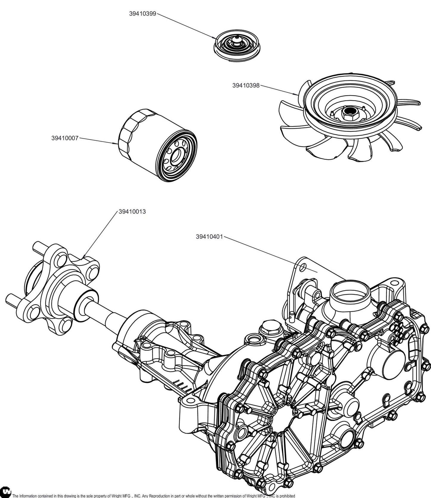 Left ZT-3100 Transmission, ZL-KCEE-SNDC-3PXX 39410401.