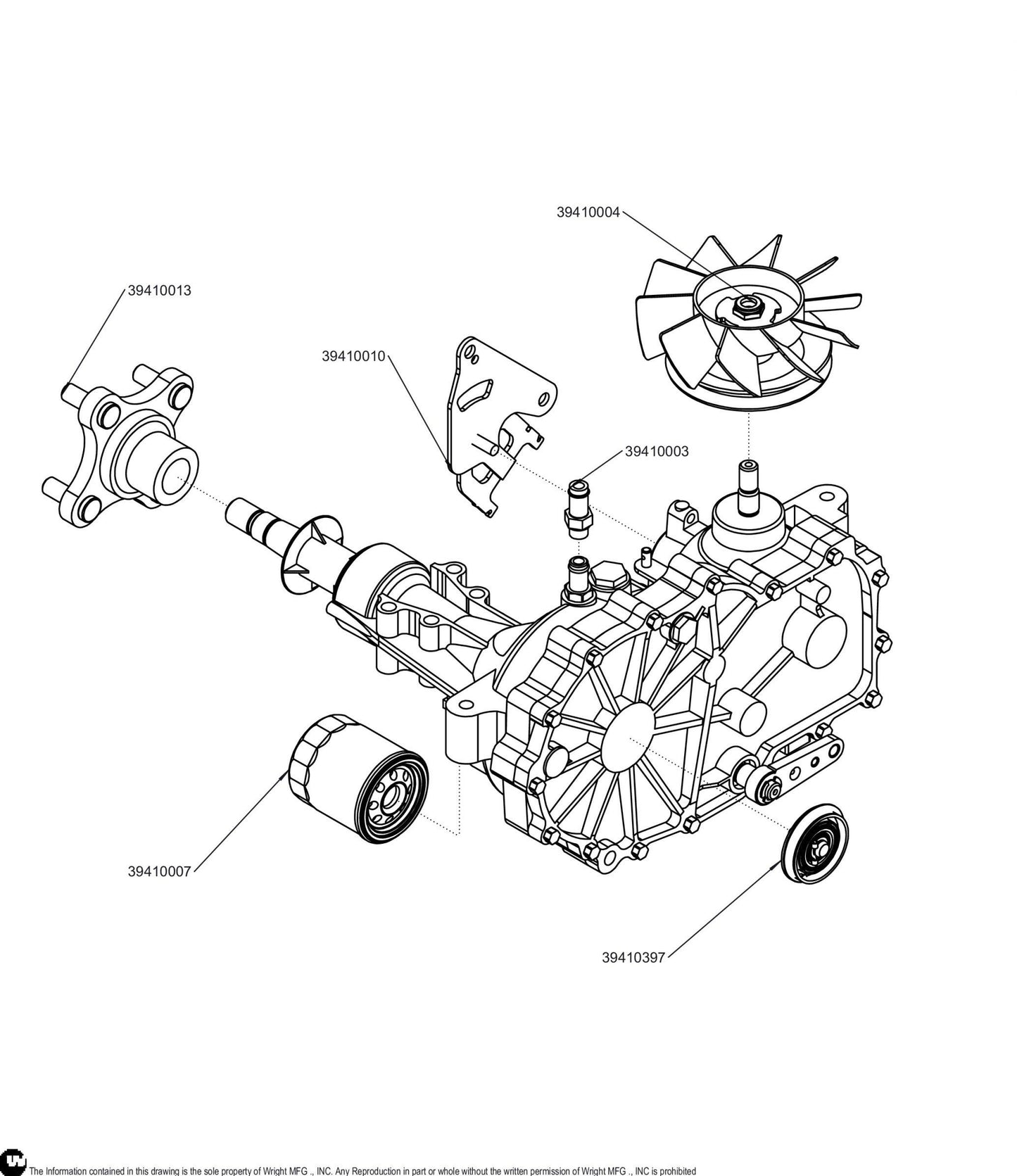 4 Lug Left ZT-3400 Transmission 39410413.