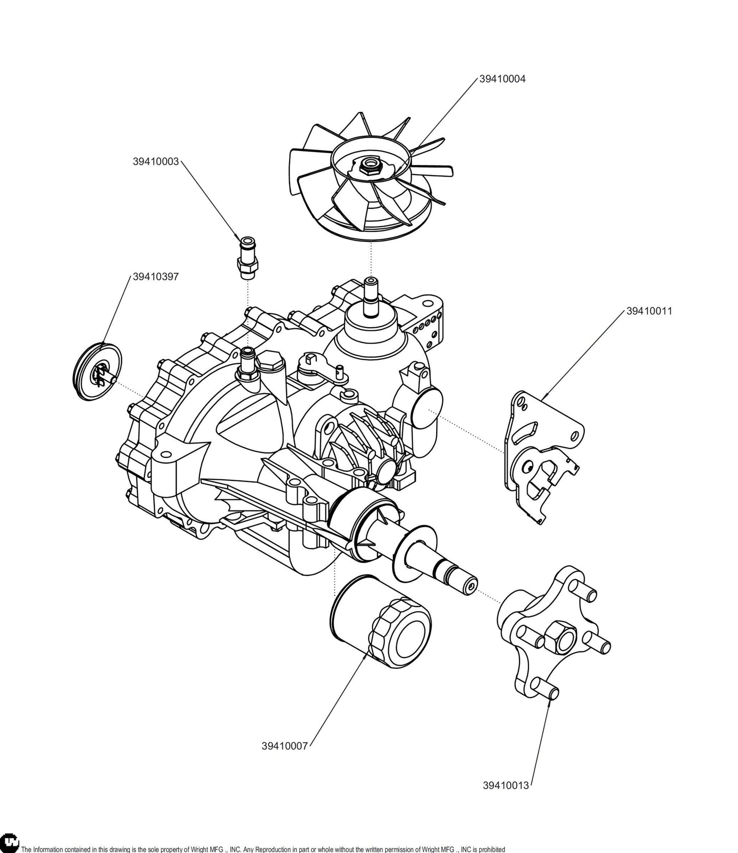 4 Lug Right ZT-3400 Transmission 39410414.