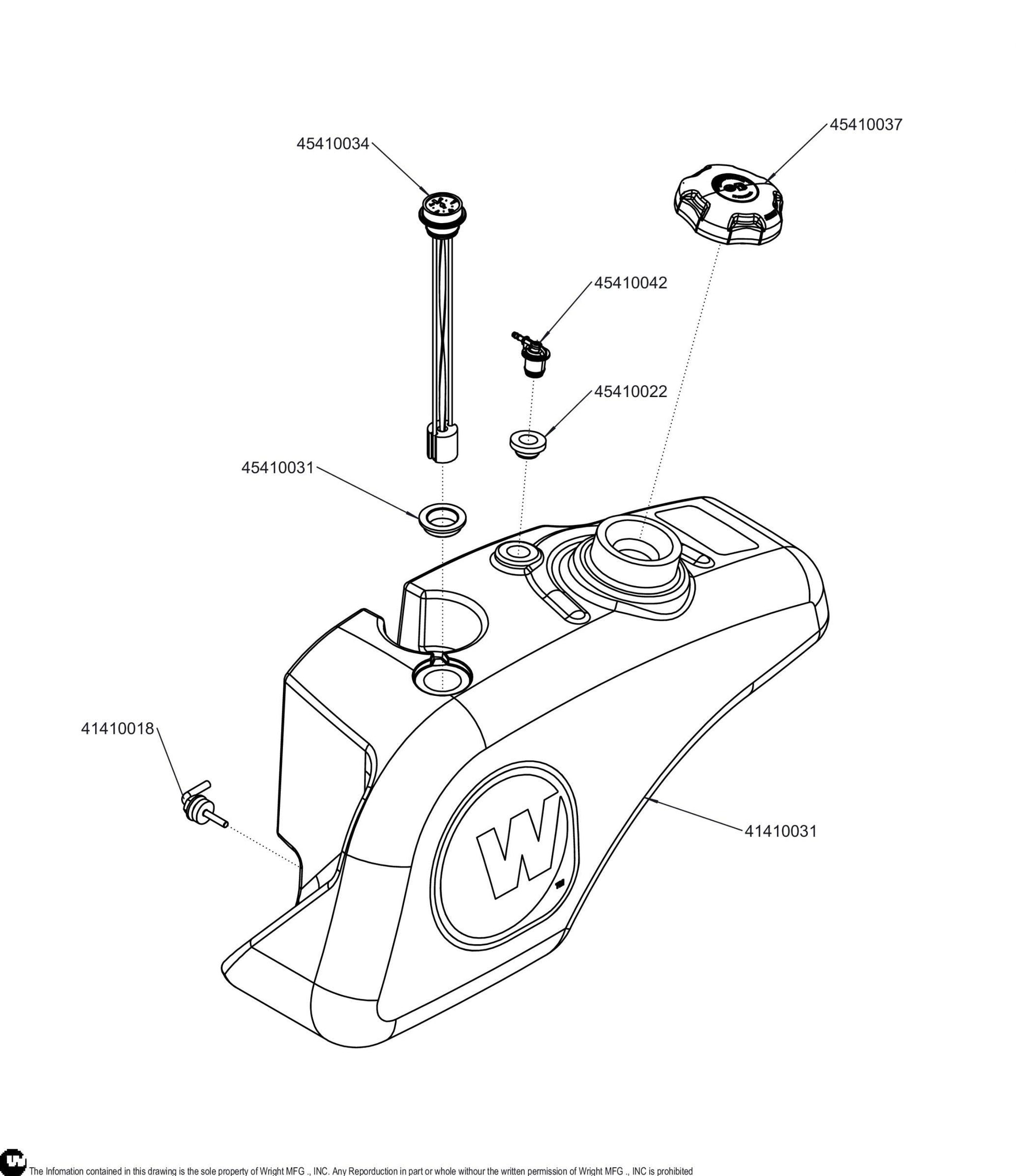 Left Low Perm Fuel Tank Assembly WZ/WZTO 41410055.