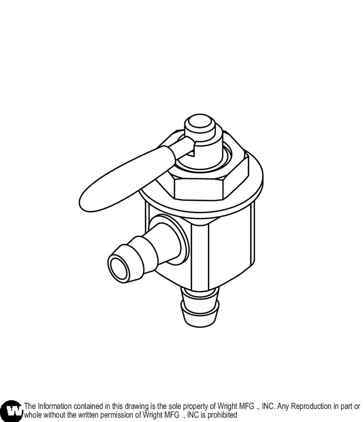 90 Degree Panel Mount Fuel Valve 41410065.